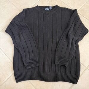 Vintage Honors Mens Size L Black Crewneck Knit Pullover 90s Y2K